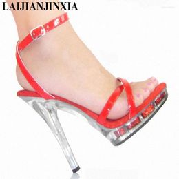 Sandals LAIJIANJINXIA 5 Inch High Heels Shoes Red Sexy Fashion 13 CM Night Club Women Pole Dancing N-048