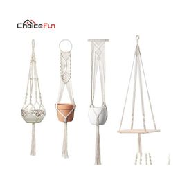 car dvr Other Home Garden Choice Fun 4 Set Rame Plant Hangers Hanging Shelf Indoor Wall Planter Decorative Flower Pot Holder Boho Decor Dr Dhur3