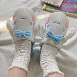 Slippers Cartoon Japanese Anime Soft Warm Plush Home Shoes Flat Non-slip Indoor Fit Girl Spring Winter Cute Lovely Lolita