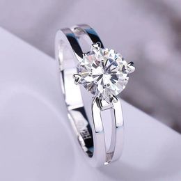 Cluster Rings White Gold Ring 6.5mm 8mm 9mm Moissanite Diamond Engagement Double Row Birthday Anniversary Gift For Women 1ct 2ct 3ctCluster