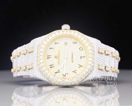 2023 novo moissanite diamante relógio de luxo popular qualidade diamante relógio masculino ouro pelted hip hop iced out watchmaz4