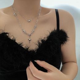Pendant Necklaces Y2K Jewelry Metal Stud Cross Necklace For Women Fashion Vintage Geometric Punk Charm 90s Aesthetic