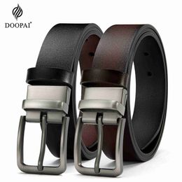 Belts DOOPAI Mens Leather Belt High Quality Leather Belt Men Male Genuine Leather Strap Luxury Pin Buckle Jeans For Men Accessori Z0228