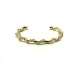 Bangle 5pcs/lot Top Quality Metal Gold Colour Steel Wire Jewellery Round Open Cuff Bangles For Women