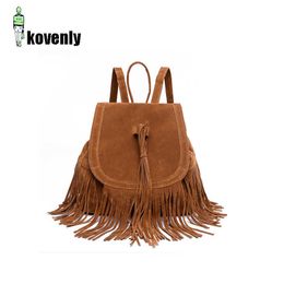 Female Classic Backpack Women Canvas Ethnic Style Tassel Bag Drawstring Bucket Backpack Campus Street School Shoulder Bag D2 230303