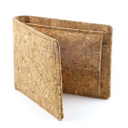 Wallets New Cork Short Coin Purse Wallet Men Women Fashion ID Business Card Holder European Mini Money Bag Environmental Friendly WalletL230303