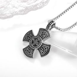 Pendant Necklaces Fashion Trend Nordic Style Viking Celtic Rune Cross Rotating Latest Classic Men's Punk Necklace Accessories Gift