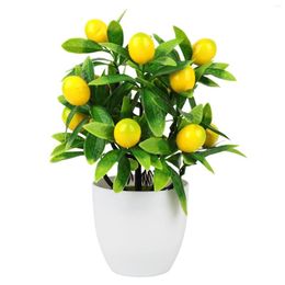 Decorative Flowers Fruit Potted Plants Pots Simulation Home Decorations Decorate Plastic Festival Decor Artificial Kumquat Tree