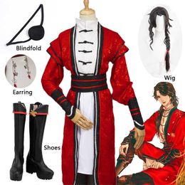 Anime Costumes Anime Tian Guan Ci Fu Desperate Ghost King Hua Cheng Cosplay Come Ancient Hanfu Juvenile Comes Shoes Wig Props Halloween Z0301