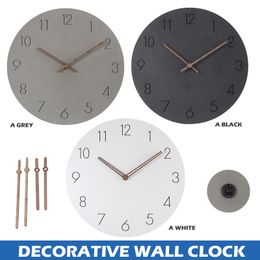 Wall Clocks Kitchen Modern Simple Round Wall Clock Classics Silent Numberal MDF Wood Clock For Bedroom Office Living Room Decor Gift 230303