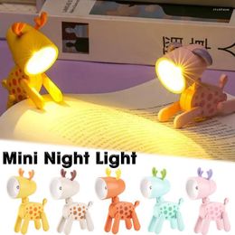 Table Lamps Foldable Mini Led Light Creative Deer Shape Night Desktop Ornament DIY Desk Lamp For Living Room Bedroom Decoration