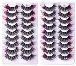 Multilayer Thick Colorful Fake Eyelashes Naturally Soft & Vivid Handmade Reusable Fake Lashes Extensions Natural Looking Lash Makerup Accessory