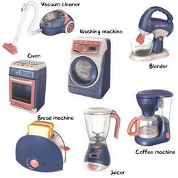 Kitchens Play Food Children Kitchen Toys Simulation Household Appliance Set Washing Machine Vacuum Cleaner Oven Juicer Kids Pretend Play House Toy 230303