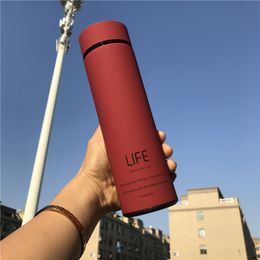 Water Bottles 500ML Water Thermos Tea Vacuum Flask With Filter Stainless Steel 304 Sport Thermal Cup Coffee Mug Tea Bottle Office Business 230303