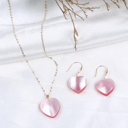 Necklace Earrings Set Style Arrival Heart Shape Mabe Pearl With 18k Real Gold Chain And Jewellery For Women Gifts