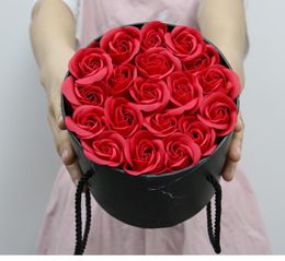 2023 Fresh Soap Flower With Round Portable cylindrical Hug Bucket Set Gift Box Valentine's Day Gift Florist Supply Wedding Home Decor