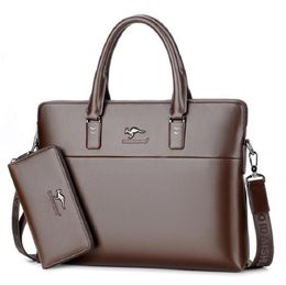 Men briefcases big business Bag a4 notebook Split Leather formal work bags Male Crossbody Messenger handbags189P