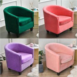 Chair Covers Velvet Tub With Cushion Cover Split Style Removable High Stretch Club ArmChair Slipcover For Single Sofa