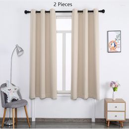 Curtain Beige Thermal Insulated Blackout Curtains For Living Room Bedroom