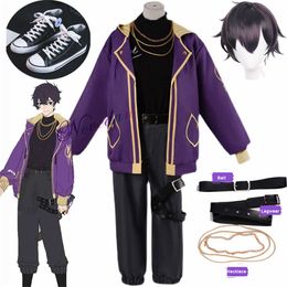 Anime Costumes VTuber Luxiem Shoto Dog Shxtou Cosplay Come NIJISANJI Fancy Party Suit Wig Shoes Jacket Halloween Carnival Uniform Men Women Z0301