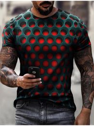 Men's T-Shirts Men's Unisex Tee T Shirt 3D Print Graphic Optical Illusion Round Neck Casual Short Sleeve Tops Streetwear Man's Tshirt 230303