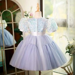 Girl's Dresses 2023 Princess Party Dress for Baby Girls Kids Girl Sequined Patchwork Tulle Ball Gowns Infant Carnival Birthday Formal Dresses