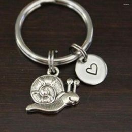 Keychains Custom Initial Snail Key Ring/ Keychain Lovers Gifts Beach Lover - Gary Keychain. Slug Chains
