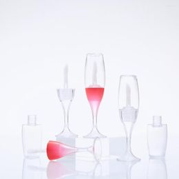 Storage Bottles 5pcs 8ml Empty Lip Gloss Tube Wine Glass Shaped Lipgloss Bottle Plastic Refillable Glaze Container Sample Vials