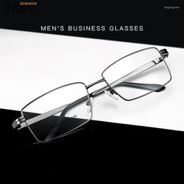 Sunglasses Frames Elbru Titanium Alloy Glasses Electroplated Metal Spectacle Frame Flat Mirror Presbyopia Retro Square Business Men