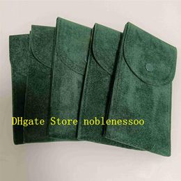 5PCS Top Perpetual Green Watch Cloth Bag Boxes Travel Collection 70mm x 130mm For Use Watches President 126610 116500 116660 11661236y