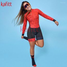 Racing Sets Kafeet Ladies Cycling Jersey Casual Sportswear Suit Jumpsuit Fashion Western Style Long-sleeved Track Stretch Tights