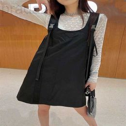 Casual Dresses designer Suspender Dress Skirt Triangle Age-Reducing A-Line Straps Adjustable Overalls Sleeveless Loose WOZZ