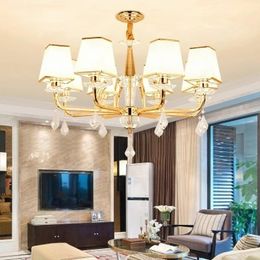 Pendant Lamps Modern Lustre Crystal Led Chandelier Lighting Gold Metal Dining Room Chandeliers Lamp Bedroom Hanging Light FixturesPendant