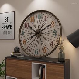 Wall Clocks 60CM Silent Round Clock 3D Retro Nordic Metal Roman Numeral DIY Decor Luxury For Home Living Room Bar Cafe