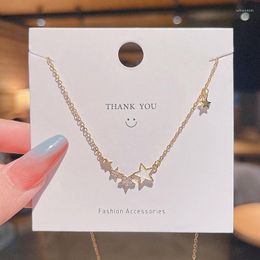 Pendant Necklaces Sparkling Rhinestone Star Choker Necklace For Girl Elegant Temperament Clavicle Neck Chain Women Party Jewellery Gift