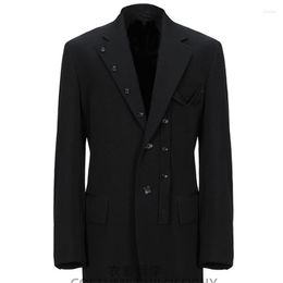 Men's Suits Customised S-6XL 2023 Men's Clothing Individually Fashion Hairstylist Designed Button Style Black Plus Size Suit Coat