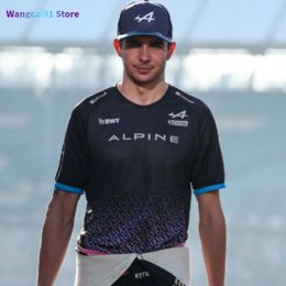 Мужские футболки Официально BWT Alpine F1 Командная рубашка Esteban Ocon Jersey Formula 1 гоночный костюм Moto Cycling Fan Tees 0304H23