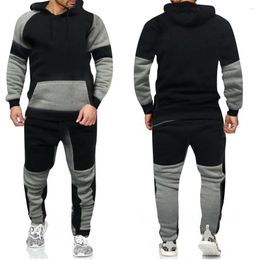 Men's Hoodies Sportswear Sets 2023 Autumn Winter Hooded Thick Male Casual Tracksuit Men 2 Piece Sweatshirt Sweatpants Set