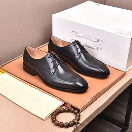 2023 Men Fashion Dress Shoes Business Genuine Leather Brand Designer Breathable Formal Wedding Flats Casual Loafers Size 38-44