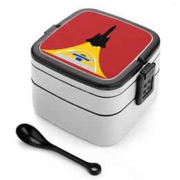 Dinnerware Sets SR - 71 LA Speed Cheque Double Layer Bento Box Lunch Salad Blackbird Insignia Mach 3 Commemorative Air