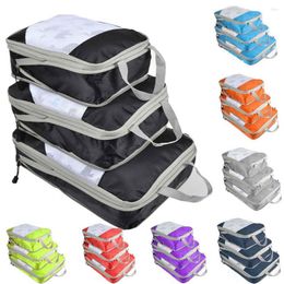 Storage Bags 3Pcs Travel Bag Smooth Zipper Convenient Handle Design Compression Nylon Shoe Cosmetic Luggage Home Suppl