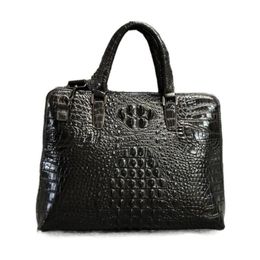 Briefcases Luxury Alligator Cow Genuine Leather Business Men's Briefcase Cowhide Shoulder Bag Men Messenger Laptop Computer BagBriefcase