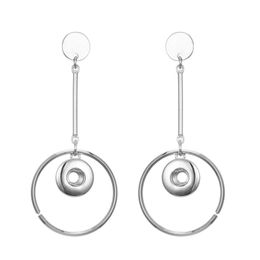 Charm Diy 12Mm Snap Button Earrings Geometric Circle Dangle Charms Earring Women Fashion Gift Jewellery Drop Delivery Dhnyu