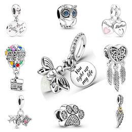 Pandora Fireflies Suspension S925 Silver Claw Printing Owl Charm Is Suitable for Bracelet DIY Fashion Jewellery