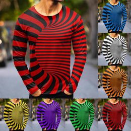 Men's T Shirts Mens Fashion Casual Sports Abstract Digital Printing Round Neck Shirt Long Sleeve Top Concert For Men