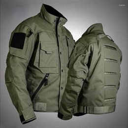 Men's Jackets Military Tactical Men's Jacket Outdoor Sports Mountaineering Ski Warm Windproof Loose Coat Pocket Zipper Wear-resistant