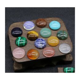 Stone 18Mm Flat Back Assorted Loose Round Shape Cab Cabochons Beads For Jewellery Making Healing Crystal Wholesale Drop Delivery Dhgcr