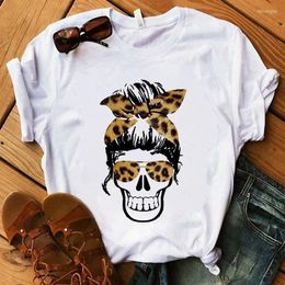 Women's T Shirts Female O-neck Summer Casual Tshirt Shirt Ladies Skull Print Women's T-shirt Harajuku Short Sleeve Tee