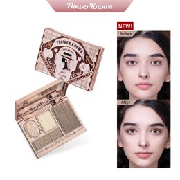 Bronzers Highlighters Flower Knows Chocolate Wonder Shop Highlighter Contour 4 color Makeup 3D Bronzer Matte Powder 230303