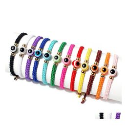 Charm Bracelets Boho Summer Candy Color Evil Eye Bracelet Lucky Friendship Jewelry Lovely Women Men Pseras Drop Delivery Dhk9H